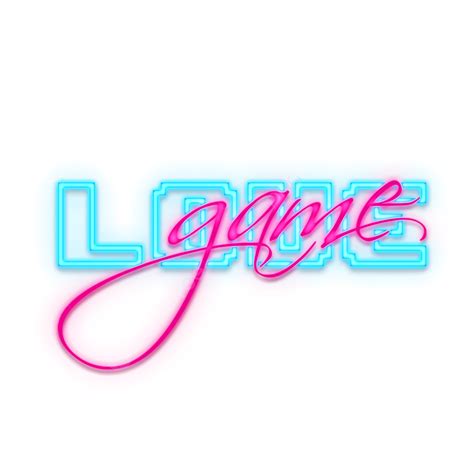 Gaming Text Style White Transparent Neon Style Love Game Text Design