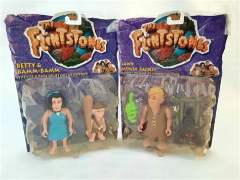 Mattel The Flintstones Lot De 2 Betty And Bamm Bamm Lawn Mowin Barney 1993 Eur 1640