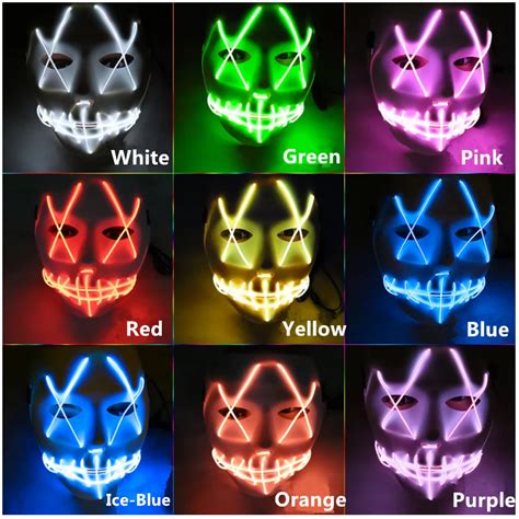 Halloween Mask Led Light Up Party Mask For Face Rave Parties Great