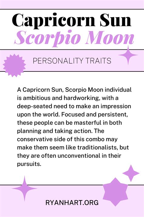 Capricorn Sun Scorpio Moon Personality Traits Ryan Hart