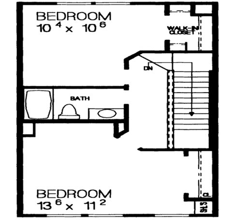 Colonial Style House Plan 2 Beds 1 Baths 1067 Sqft Plan 72 475