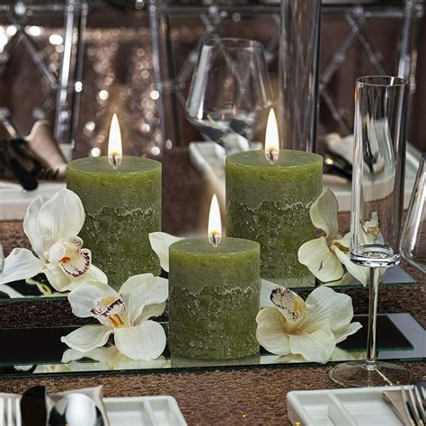 Olive Green Rustic Pillar Candles 275x325 Unscented 6 Etsy