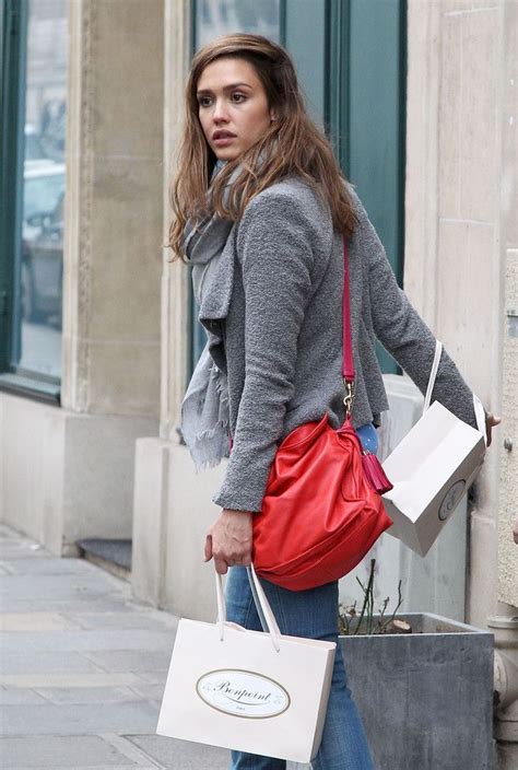 Jessica Alba Leather Shoulder Bag Jessica Alba Red Satchel Leather