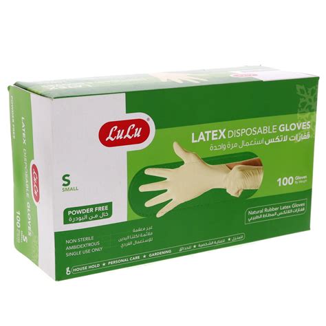 Lulu Latex Disposable Gloves Powder Free Small 100pcs Online At Best Price Latex Gloves Lulu Uae