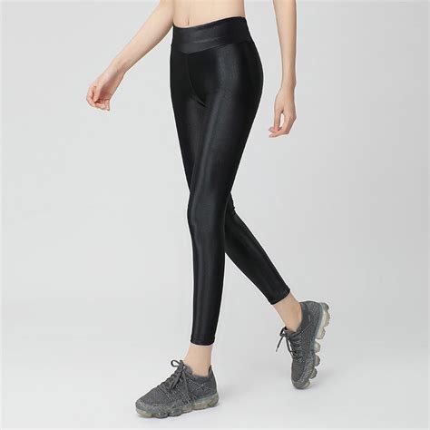 high end sexy reflective high waist tights hip sports fitness leggings female dance pants on