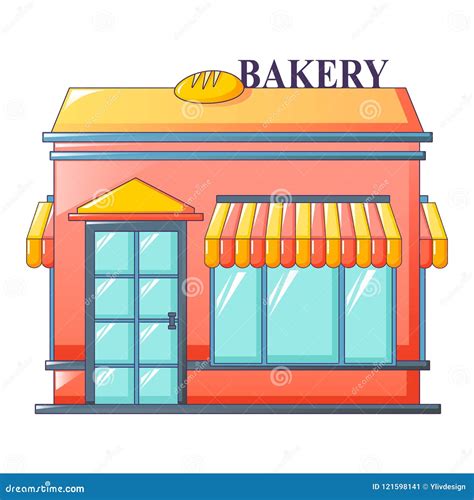 Bakery Street Shop Icon Cartoon Style Stock Vector Illustration Of