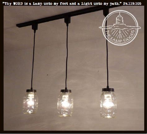 Mason Jar Track Lighting Pendant Trio Is A Rustic Farmhouse Track Light