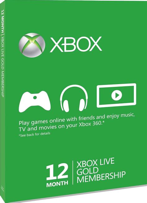 Xbox Live Gold 12 Month Membership Card Xbox One360 Uk