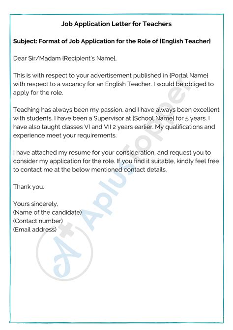 Letter Of Applying A Job