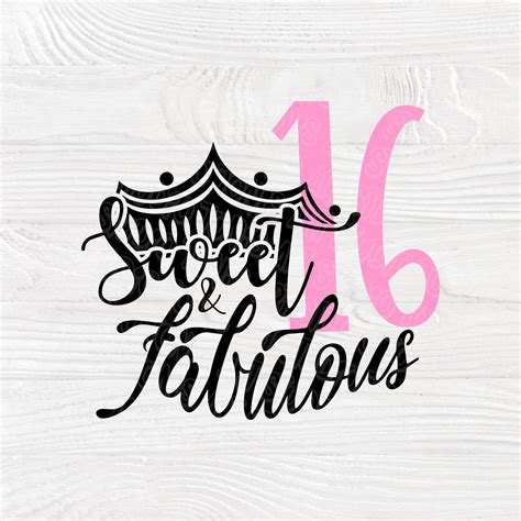 Sweet 16 Svg Sweet 16 Bundle Sixteen Birthday Svg 16th Birthday