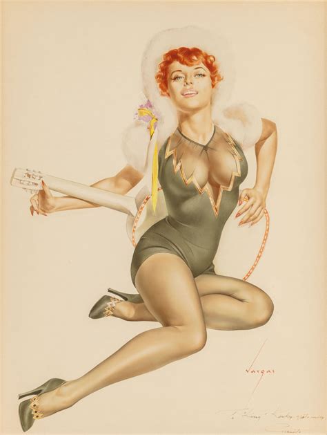 Not Pulp Covers Red Headed Pin Up With Guitar Alberto Vargas