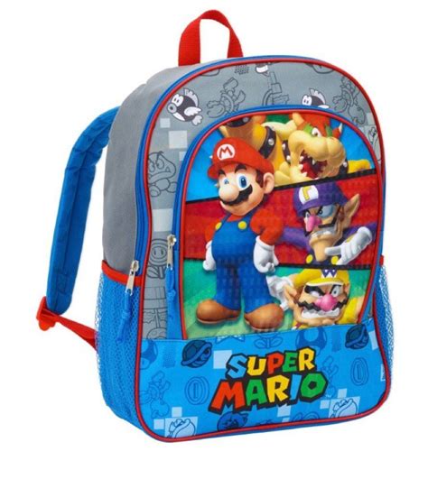 Super Mario Characters Standard Size School Backpack Kids Find Out