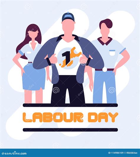 Super Workers Labour Day Poster Stock Vector Illustration Of Super