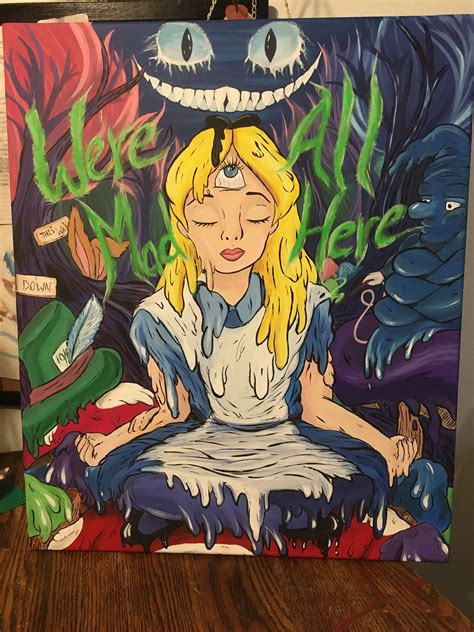 My Alice In Wonderland Painting For A Custom Order In Acrylic 20”x24