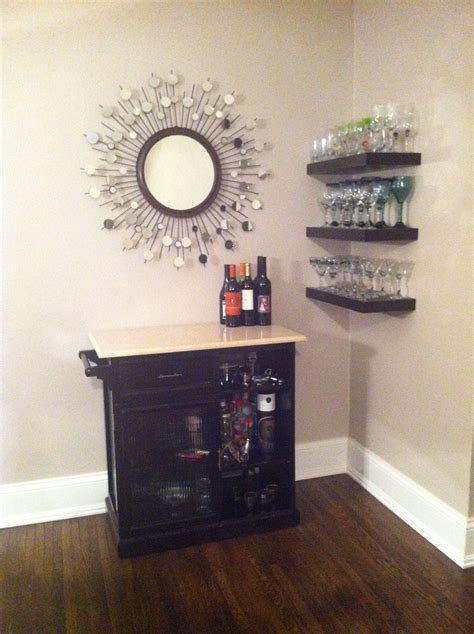 Maybe you would like to learn more about one of these? Small home bar-Like the corner shelves! | Small dining ...
