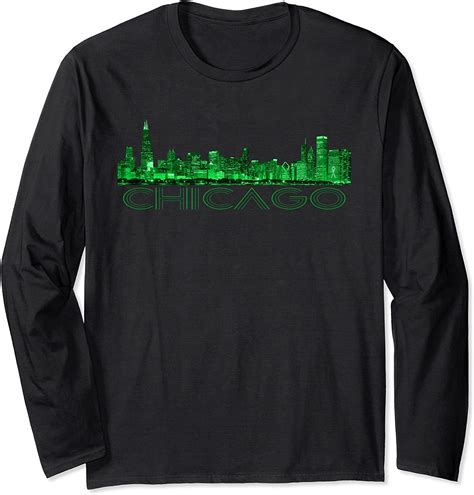 Chicago Skyline T Shirt Fun Colorful Chicago T Shirt Long
