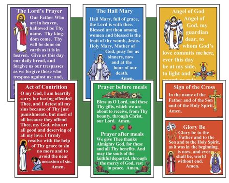 Basic Catholic Prayer Poster Cards Seton Educational Media
