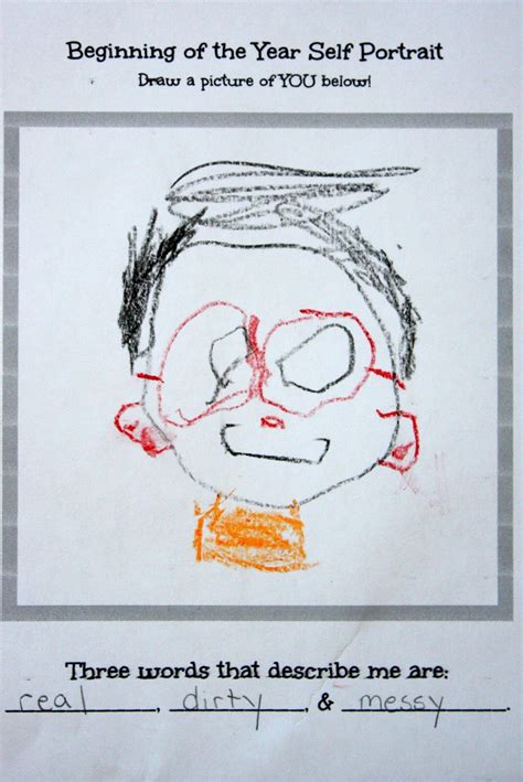Self Portrait Worksheet For Kindergarten