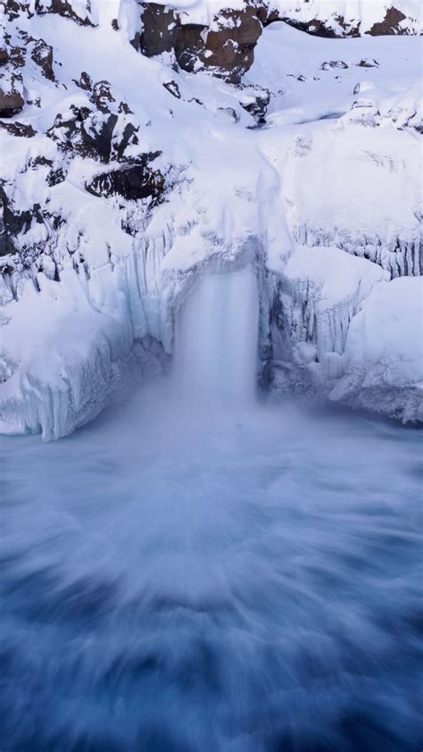 Download Wallpaper 1350x2400 Waterfall Iceberg Snow Ice Iphone 87