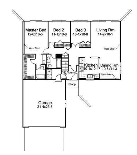 This collection of homes is constructed with log framing rather than conventional lumber. Crestbrook Berm Ranch Home Plan 008D-0023 | House Plans and More