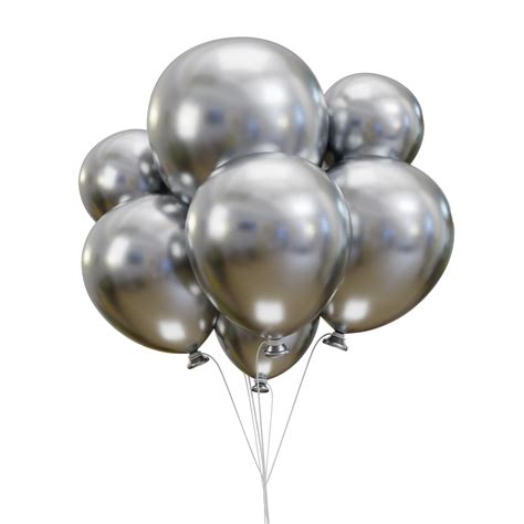3d Silver Balloon Icon Illustration 29724798 Png
