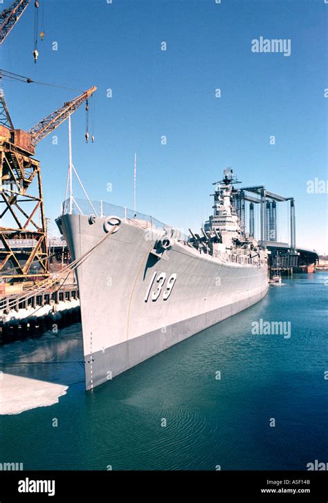 The Uss Salem At The Hingham Shipyard Near Boston Massachusetts Stock