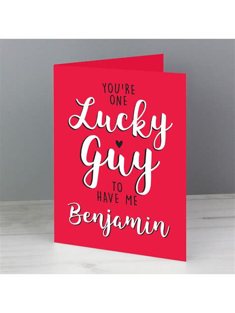 Personalised Youre One Lucky Guy Card Novelties Parties Direct Ltd