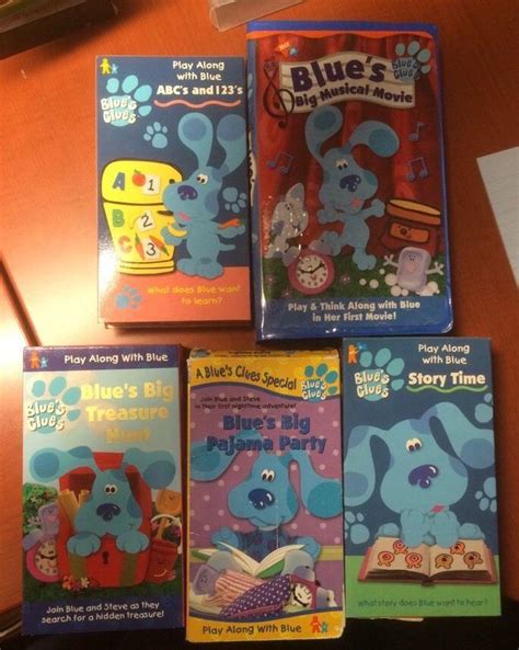 Blue Clues Vhs Lot Collection Vhs Musical Movie Abcs Story Time And
