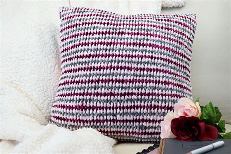 Sweetheart Stripes Velvet Crochet Pillow Pattern Tiffani Creates