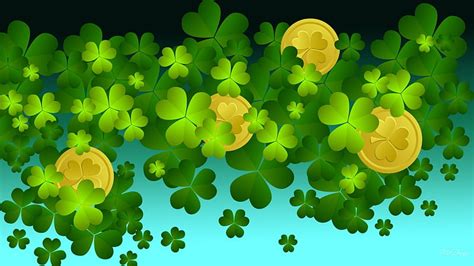 Shamrock Gold Saint Patricks Day Ireland Irish Abstract March St
