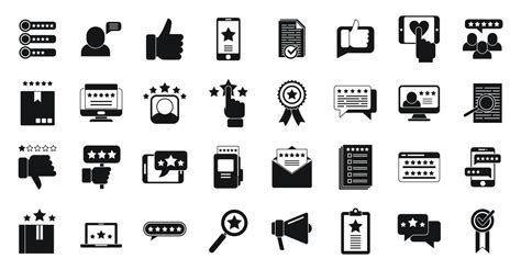Product Review Icons Set Simple Vector Online Survey 8642625 Vector