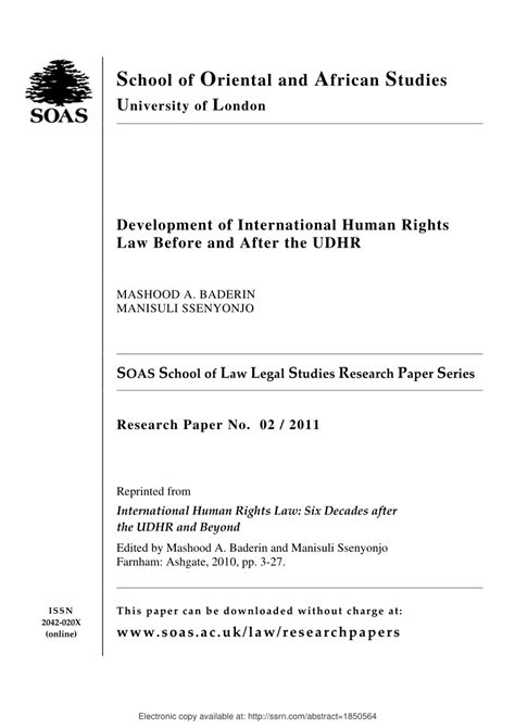 Human rights laws have been defined by international conventions, by treaties, and by organizations, particularly the united nations. (PDF) Development of International Human Rights Law Before ...