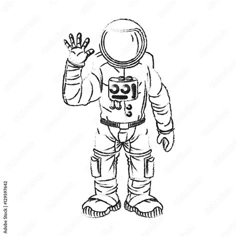 Vettoriale Stock Astronaut Cartoon Icon Spaceman Cosmonaut Pilot Space