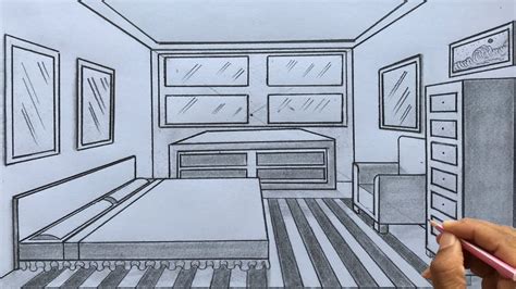 Drawing A Bedroom In 1 Point Perspective Bornmodernbaby