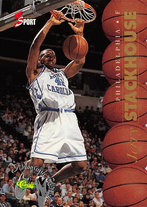Maybe you would like to learn more about one of these? Jerry Stackhouse Basketball Card (North Carolina Tar Heels) 1995 Classic 5 Sport Rookie #42