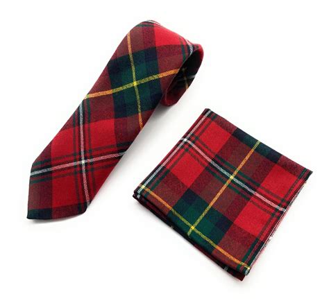 Gents Pure Wool Boyd Modern Tartan Tie And Matching Pocket Etsy