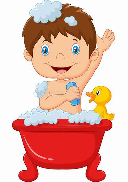 Bath Taking Cartoon Clipart Child Bathing Clip