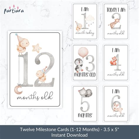 Diy Baby Milestone Cards Printable Gender Neutral Keepsake Etsy