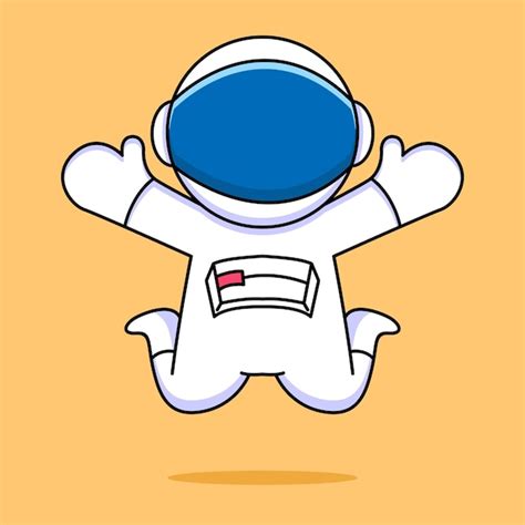 Premium Vector Cute Astronaut Jumping Cartoon Design