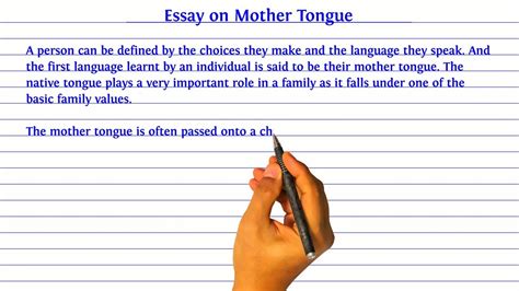 Essay On Mother Tongue Speech On Mother Tongue Paragraph On