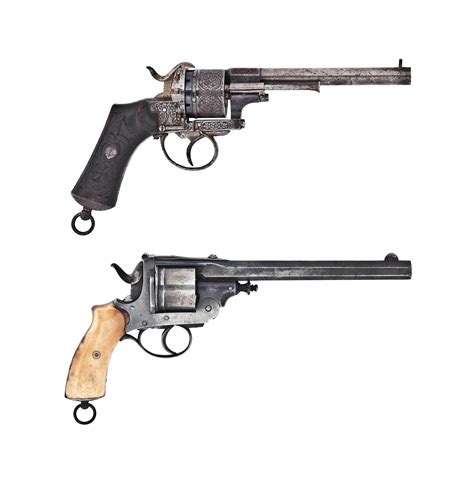 A Belgian 11mm Pinfire Six Shot Double Action Revolver