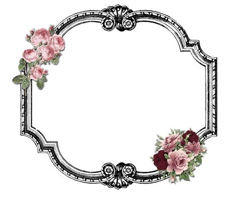 Decorative Rose Frame Png Clip Art Image Molduras Para Convites De