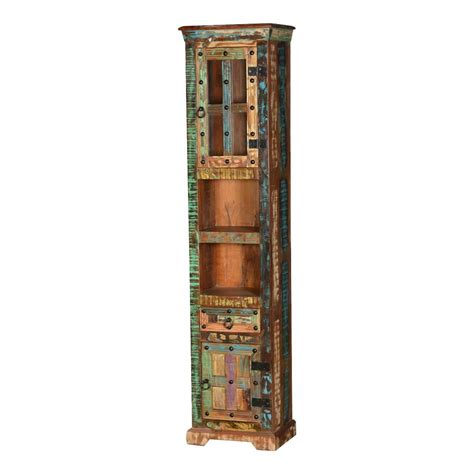 Make your own diy chic curio cabinet? Gothic Rustic Rainbow Reclaimed Wood 74" Curio Cabinet