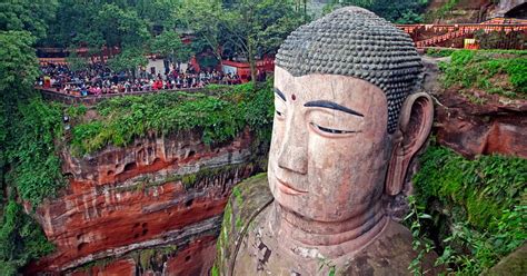 World S Largest Buddha Statue Partially Submerged By Floods In China