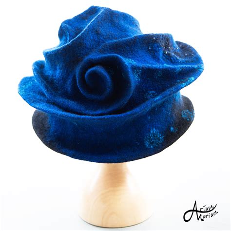 Blue Felt Hat Lightweight Original And Cozy Warm — Fiber And Textile