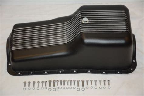 SBF Ford Black Aluminum Oil Pan Retro Finned Front Sump EBay