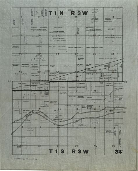 1923 Maricopa County Arizona Land Ownership Plat Map T1n R3w And T1s
