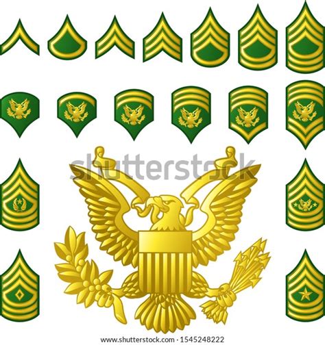 Military American Army Enlisted Ranks Insignia Stock Vector Royalty
