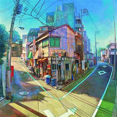 By Hashimoto Reina Resources for point perspective cityscape 점투시 원근법 풍경화