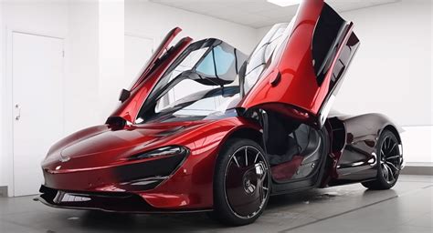 Watch This One Off Red Mclaren Speedtail Being Detailed Carscoops